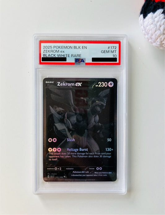 PSA 10 Zekrom Ex #172 Pokemon 2025 Black Bolt