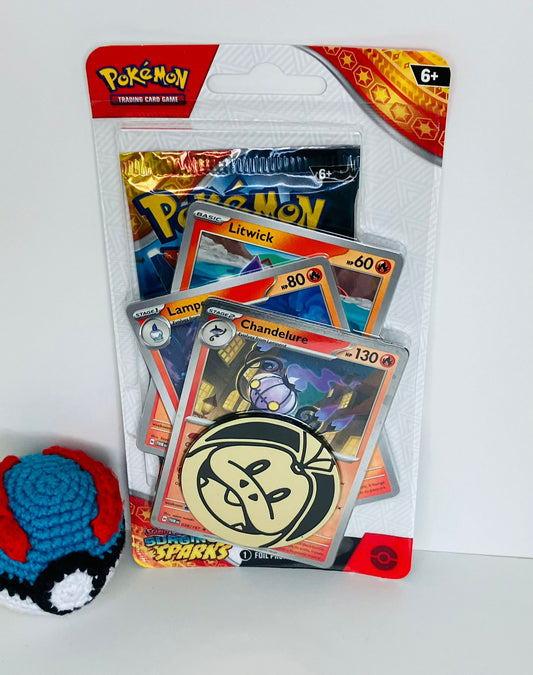 Pokémon TCG Surging Sparks Premium Checklane Blister Chandelure *NEW & SEALED*